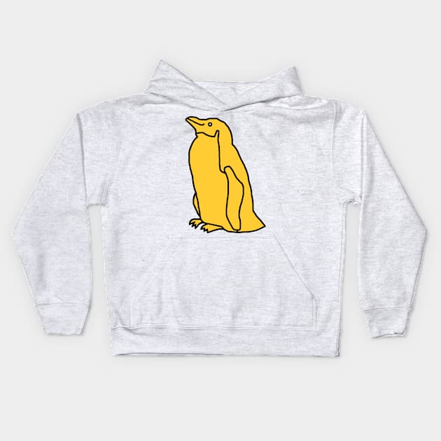 Yellow Penguin Kids Hoodie by ellenhenryart